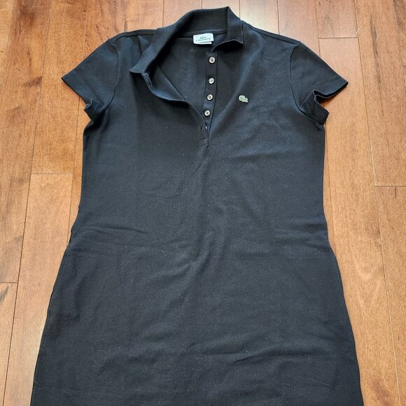Lacoste women's short sleeve black dress in size 44 - Picture 1 of 7